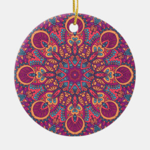 Charmante kleurrijke mandala naadloos patroon keramisch ornament