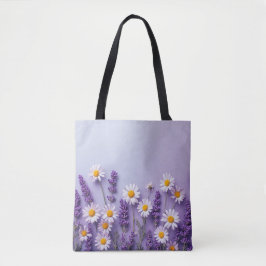 Charmante Lavendel & Witte Daisy Bag Draagtas