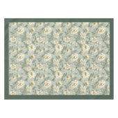 Charmante lichte pastel groene witte bloemen tafelkleed (Voorkant (Horizontaal))