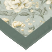 Charmante lichte pastel groene witte bloemen tafelkleed (Gekanteld)