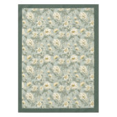 Charmante lichte pastel groene witte bloemen tafelkleed (Voorkant)