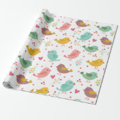 Charmante Lovebirds Cadeaupapier (Uitgerold)