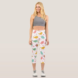 Charmante Lovebirds Capri Leggings