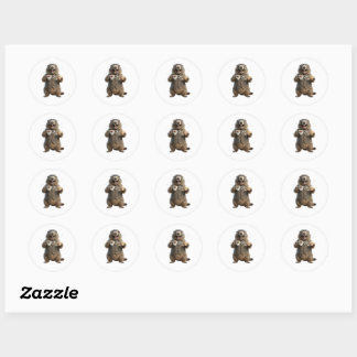Charmante Marmot Theetijd Ronde Sticker