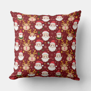 Charmante Mini Kerstman en Rendier kerstpatroon Kussen