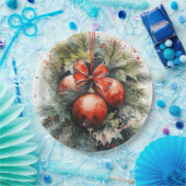 Charmante moderne Waterverf kerstmaretak Papieren Bordje (Feest)