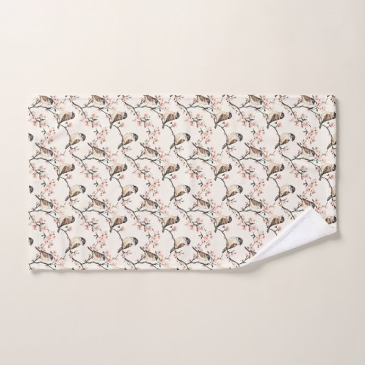 Charmante mussen en bloesems bad handdoek (Handdoek)