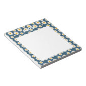 Charmante Navy en White Daisy Pattern Notitieblok (Schuin)