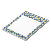 Charmante Navy en White Daisy Pattern Notitieblok (Gedraaid)