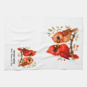 Charmante Noordelijke Kardinaal Theedoek (Horizontaal)