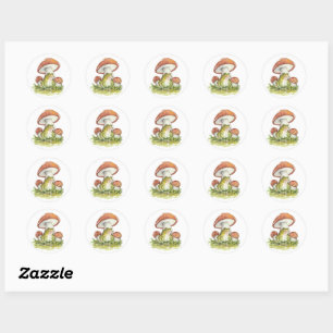 Charmante pad onder paddenstoel ronde sticker