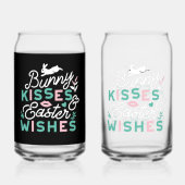 Charmante Pasen Typografie Bunny Pasen Blikvorm Glas (Voorkant)