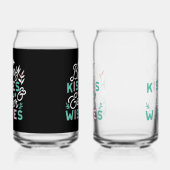 Charmante Pasen Typografie Bunny Pasen Blikvorm Glas (Links)