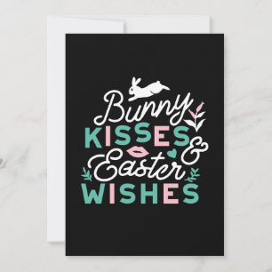 Charmante Pasen Typografie Bunny Pasen Kaart