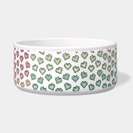 Charmante Pastelregenboog Edelsteen Hartpatroon Voerbakje