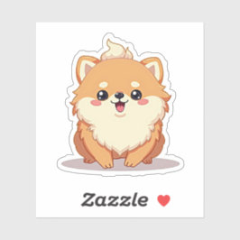 Charmante Pommerse, Bubble Kawaii Delight, Klein Sticker