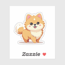 Charmante Pommerse, grillige Kawaii flair, klein Sticker