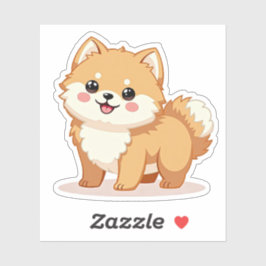 Charmante Pommerse, Schattige Kawaii-expressie, Sticker
