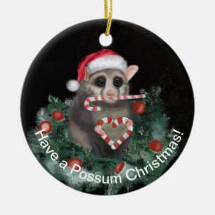 Charmante Possum Kerstmis Keramisch Ornament