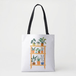 Charmante Potted Planten Illustratie Draagtas