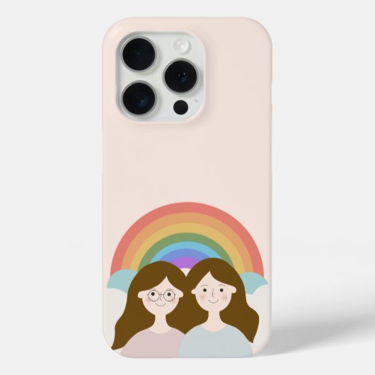 Charmante Rainbow Twins iPhone Case (Achterkant)