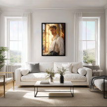 Charmante repose: jonge Man Waterverf