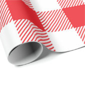 Charmante Rode Gingham Check Patroon Decoratief Cadeaupapier (Rol Hoek)