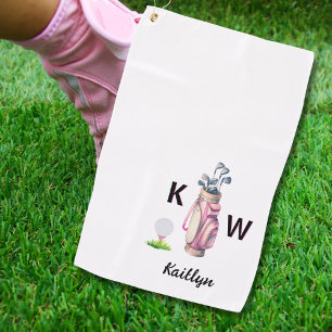 Charmante Roze Golfbag Persoonlijk Gemerkt Golfhanddoek