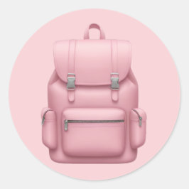 Charmante Roze Rugzak Emoji Ronde Sticker