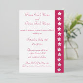 Charmante Sakura in Raspberry Folie Uitnodiging (Staand Voorkant)