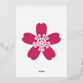 Charmante Sakura in Raspberry Folie Uitnodiging (Achterkant)