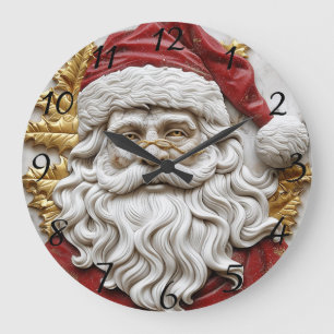 Charmante Santa-sculptuur belichaamt Kerstmis Grote Klok