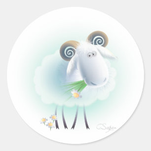 charmante schapen ronde sticker