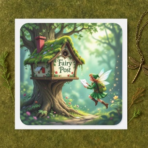 Charmante Schattige grillige Fairy Post Seals Vierkante Sticker