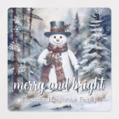 Charmante Sneeuwman Waterverf Winter Forest Baking Labels (Design 1)