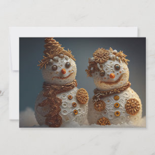 Charmante sneeuwpoppen met Glitter & Gingerbread A Feestdagenkaart