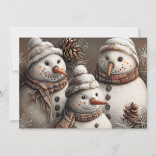 Charmante sneeuwpoppen met Glitter & Gingerbread A Feestdagenkaart