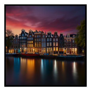 Charmante stad van Amsterdam Perfect Poster