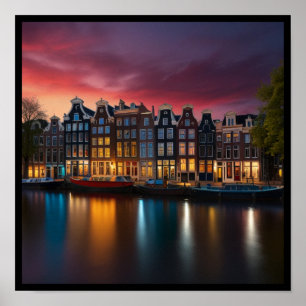 Charmante stad van Amsterdam Poster