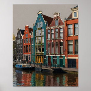 Charmante stad van Amsterdam Poster