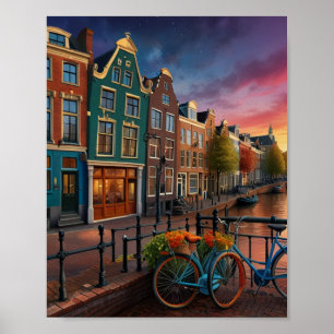 Charmante stad van Amsterdam Poster