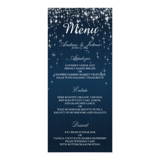 Charmante Star Struck bruiloft - Menu (Voorkant)