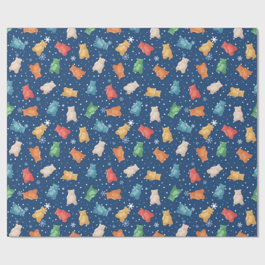 Charmante Teddyberen en Snowflakes inpakpapier (Vlak)