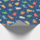 Charmante Teddyberen en Snowflakes inpakpapier (Hoek)