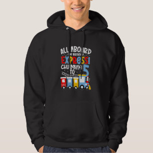 Charmante trein Thema 5e Verjaardag Leeftijd 5 Rai Hoodie