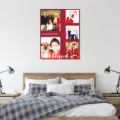 Charmante vakantiefamilie fotocollage monogram canvas afdruk (Insitu (Slaapkamer))