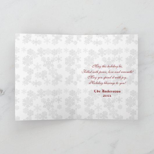 Charmante vakantiefamilie fotocollage monogram kaart (Binnen)