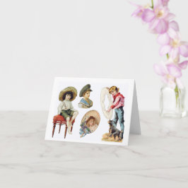 Charmante Victoriaans kinderen en hondencollage Kaart