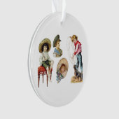 Charmante Victoriaans kinderen en hondencollage Ornament (voorkant)