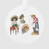 Charmante Victoriaans kinderen en hondencollage Ornament (voorkant)
